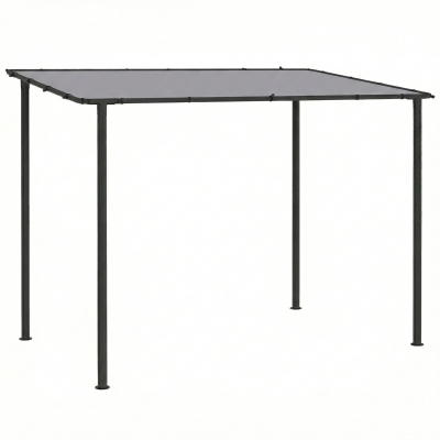 Outsunny Lean-to Metal Pergola UPF30+ Sloped Roof Grey