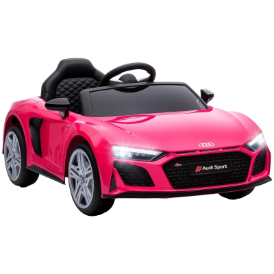 AIYAPLAY Carro Elétrico para Crianças Audi R8 Spyder 12 V com Comando 2,4 GHz, 2 Motores, Arranque Suave e Suspensão Traseira, Rosa