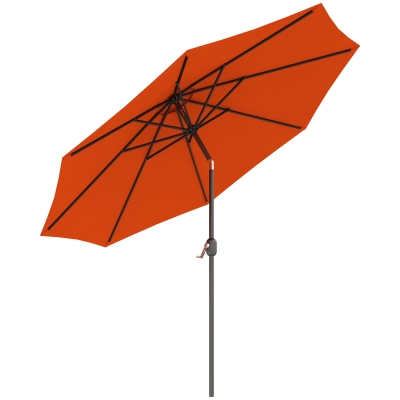 Outsunny Garden Parasol 3m Tilt Crank Orange