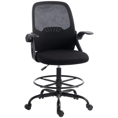 Scaun de Desen Ergonomic Rotativ, Negru