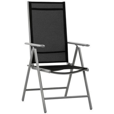 Outsunny Sedia da giardino 65cm x 55cm x 85-105cm Neo, Argento