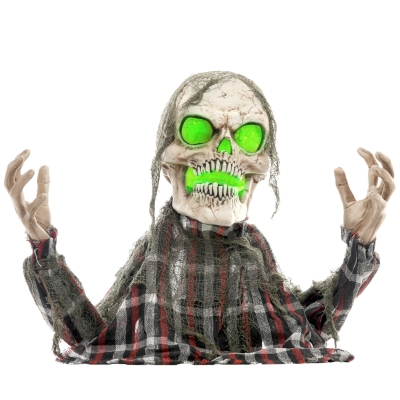 HOMCOM 70cm Skeleton Halloween Decoration Animatronic