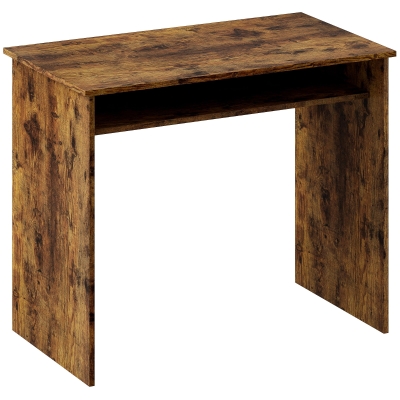 HOMCOM Modern Computer Desk with Shelf Rustic Brown 90x50cm