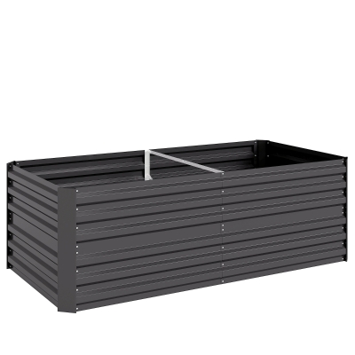 Outsunny Carré Potager Rectangulaire Acier Galvanisé 180x90x59 cm