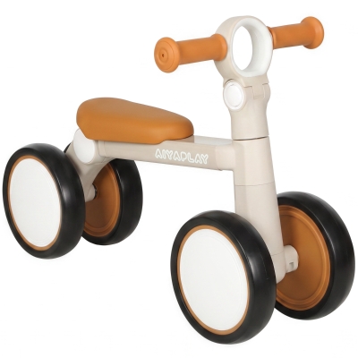 AIYAPLAY Bicicleta sem Pedais Dobrável Ultraligeira com Quadro em Alumínio, Selim e Guiador Ajustáveis, para Crianças 1-2 Anos, Creme