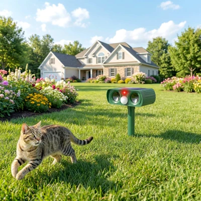 Outsunny Solar Cat Repellent PIR Sensor LED for Gardens UK