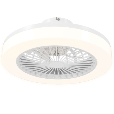 HOMCOM Ventilateur Plafond Lumière Télécommande 6 Vitesses Blanc