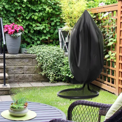 Outsunny Housse Chaise Suspendue Ø115x190cm Tissu Oxford Noir