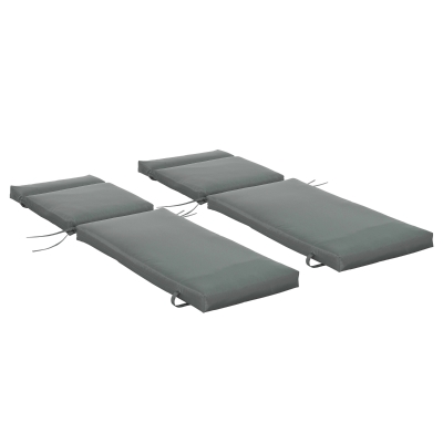 Outsunny Set de 2 Saltele pentru Șezlong șezlong Bain de Soleil cu Curele de Prindere pentru Grădină dim.196L x 55l cm Gri închis