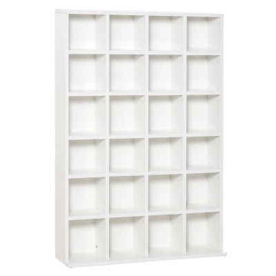 HOMCOM CD Storage Unit Adjustable Shelves 89x130.5cm White