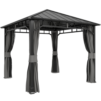 Gazebo 300L x 300W x 287H cm Dark Grey
