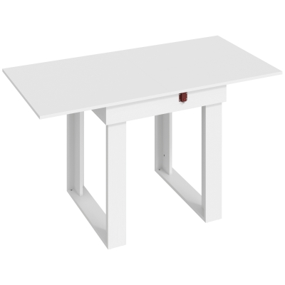 HOMCOM Folding Dining Table Extendable Storage Steel White