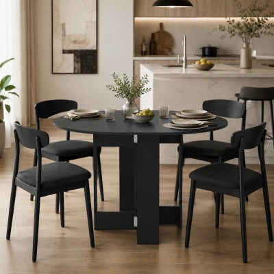 HOMCOM Folding Dining Table Drop-Leaf Kitchen Black