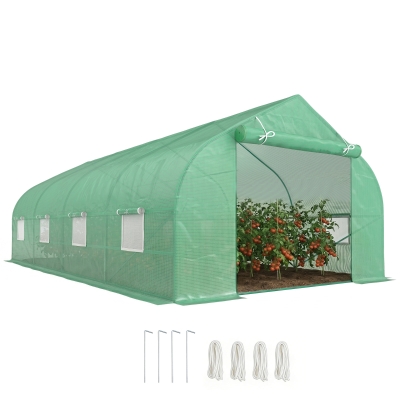 Outsunny Serre de jardin tunnel tente bâche 6x3x2m grande taille