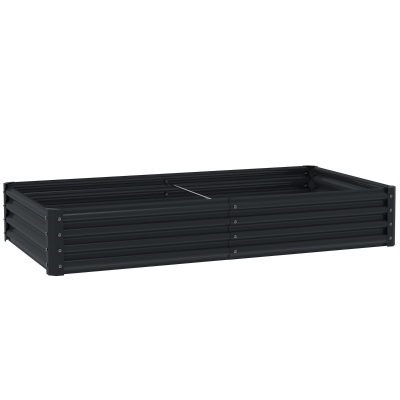 Outsunny Galvanised Steel Planter 180x90cm Grey