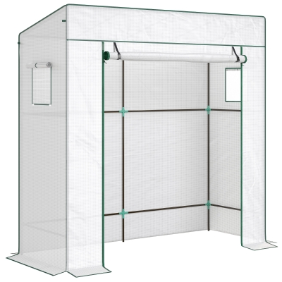 Outsunny Serre Murale PE Renforcée avec Porte et Fenêtres