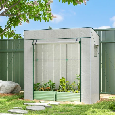 Outsunny Serre Murale PE Renforcée avec Porte et Fenêtres