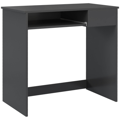 HOMCOM Compact Computer Desk Grey with Drawer & Tray