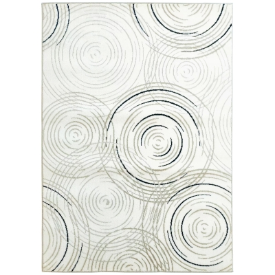 HOMCOM Modern Swirl Pattern Rug Cream White 170x120cm