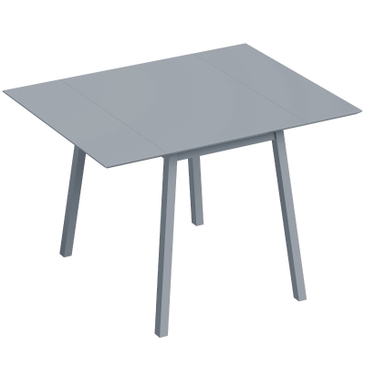 HOMCOM Folding Dining Table Solid Wood Rectangle Kitchen White