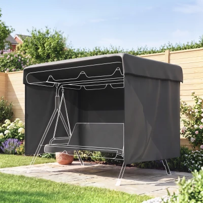 Outsunny Housse Mobilier Extérieur 215x155x150 cm Gris Foncé