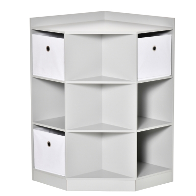 HOMCOM Kids Storage Cabinet Grey Toy Organiser with Drawers