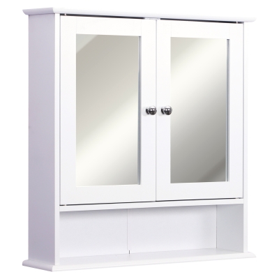 Kleankin Wall-Mounted Bathroom Cabinet White Mirror Door