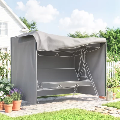 Outsunny Housse Balancelle 3 Places Polyester Gris