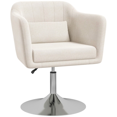HOMCOM Modern Swivel Accent Chair Cream White