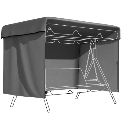 Outsunny Housse Mobilier Extérieur 215x155x150 cm Gris Foncé