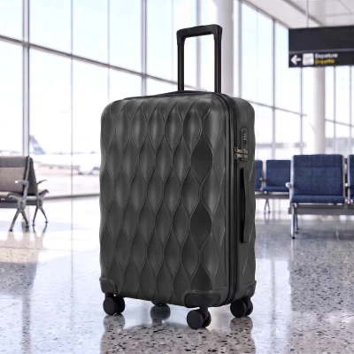 HOMCOM ABS Carry On Suitcase 65cm TSA Spinner Wheels Black