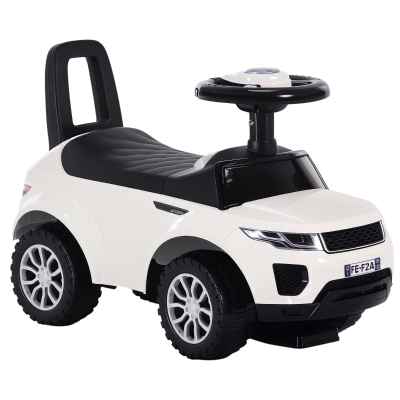 HOMCOM 3-in-1 Ride On Car Manual Toddler Slider White