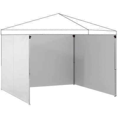 Outsunny 3 Paredes Laterales para Carpas de 3x3 m 300x200 cm Paredes Laterales de Repuesto de Tela Oxford con Cremallera Blanco