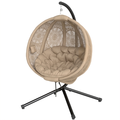 Outsunny Round Egg Chair with Steel Stand