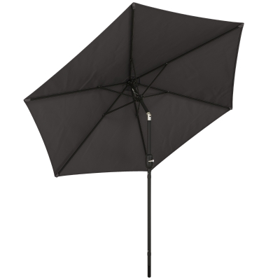 Outsunny Garden Parasol Aluminium Patio Umbrella Black 2.6m