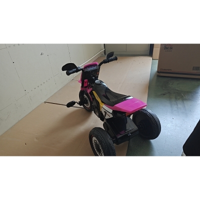 HOMCOM Kinder-Dreirad Moto Cross mit Musik- und Lichteffekten Staufach Rosa