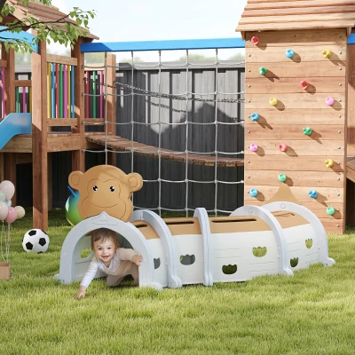 Kids Play Tunnel 194L x 88W x 89Hcm Brown