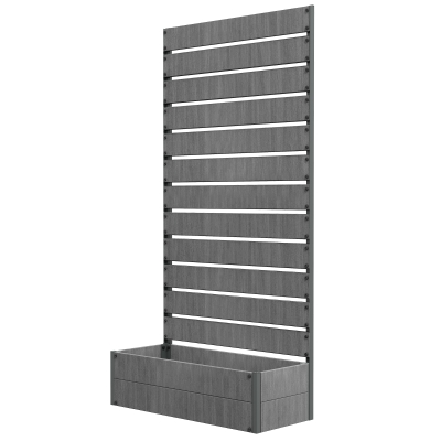 Outsunny Raised Garden Bed with Trellis Dark Grey