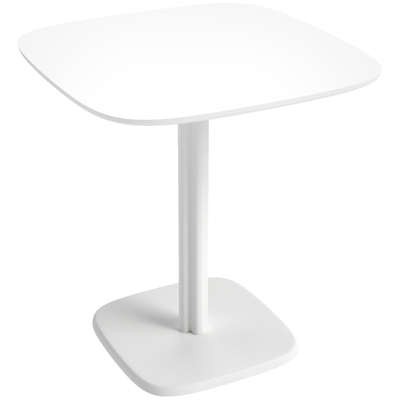 HOMCOM Table Carrée Moderne 70x70cm Blanc Aspect Bois
