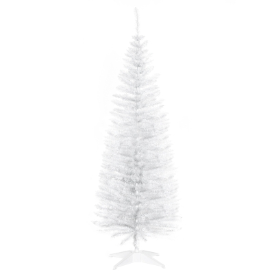HOMCOM 5ft Slim Artificial Christmas Tree White