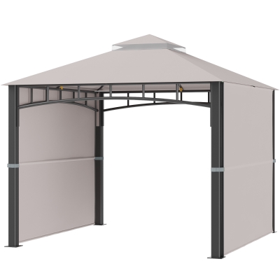 Outsunny Gazebo da Giardino 3x3 m con Tenda Parasole Laterale