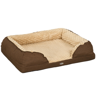 PawHut Calming Dog Bed Pet Mattress w/ Removable Cover, Anti-Slip Bottom, for Medium Dogs, 90L x 69W x 21Hcm - Brown
