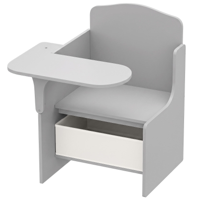 AIYAPLAY Kids Table Chair Set with Storage Bins Grey