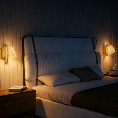 HOMCOM 2-Pack LED Wall Lamp Adjustable Gold Tone