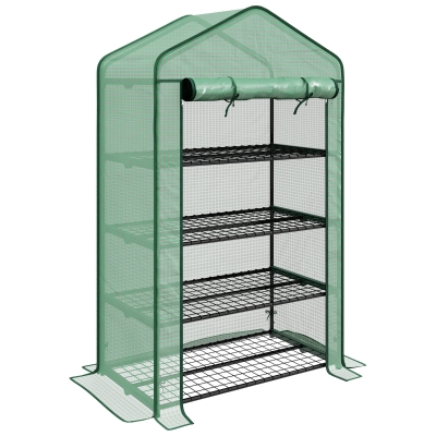 Outsunny Serre Balcon 4 Niveaux Acier PE 90x49x160cm