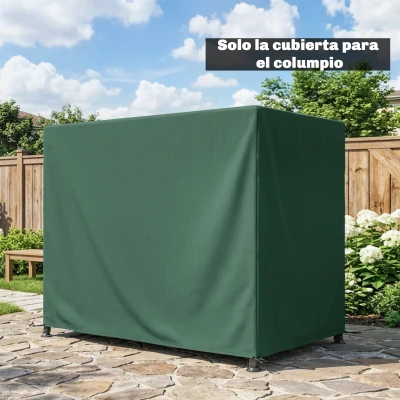Outsunny Funda Balancín Jardín Cubierta de Columpio con Cordones Ajustables Impermeable Anti-UV 240x133x185 cm Verde