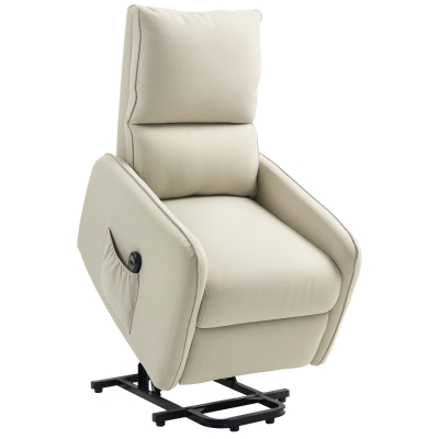HOMCOM Poltrona Alzapersona Elettrica e Reclinabile Beige