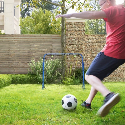 HOMCOM Adjustable Rebounder Net Training Goal Blue