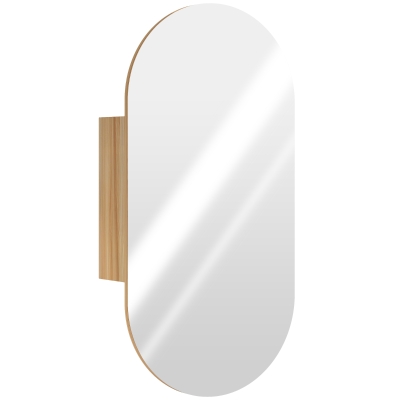 HOMCOM Armoire Murale Moderne avec Miroir Ovale Noir 45x90 cm