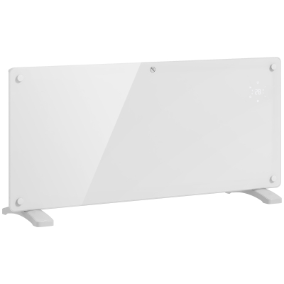 HOMCOM Riscaldatore 2000W Temperatura Regolabile con Timer Bianco